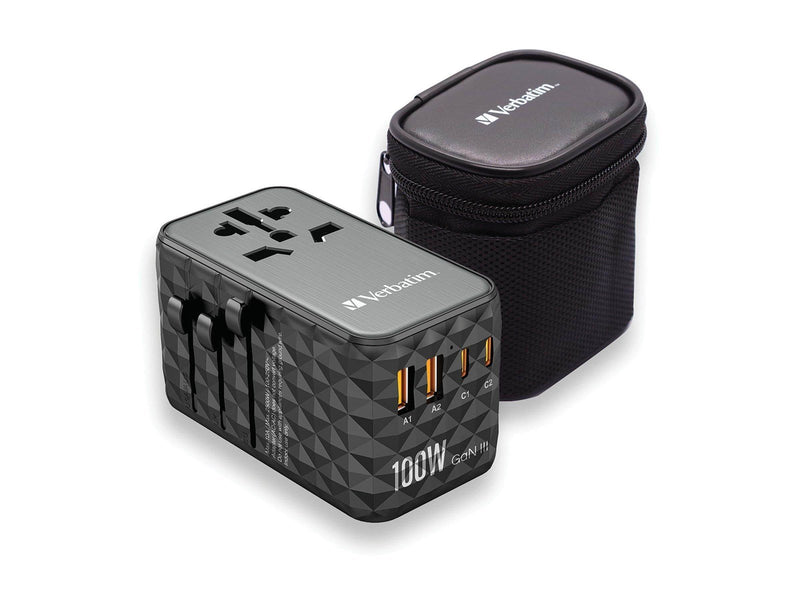 Verbatim UTA-06 Power Adapter - GaN III Universal - 2 x USB 2 x USB-C - 100 Watt