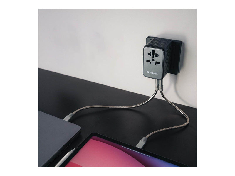 Verbatim UTA-06 Power Adapter - GaN III Universal - 2 x USB 2 x USB-C - 100 Watt