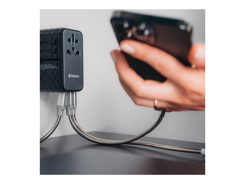Verbatim UTA-06 Power Adapter - GaN III Universal - 2 x USB 2 x USB-C - 100 Watt