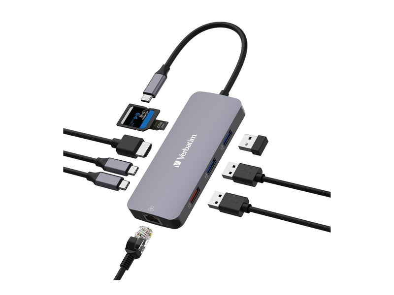 Verbatim CMH 09 - Hub - 9 Ports USB-Hubs - 9 - Grau