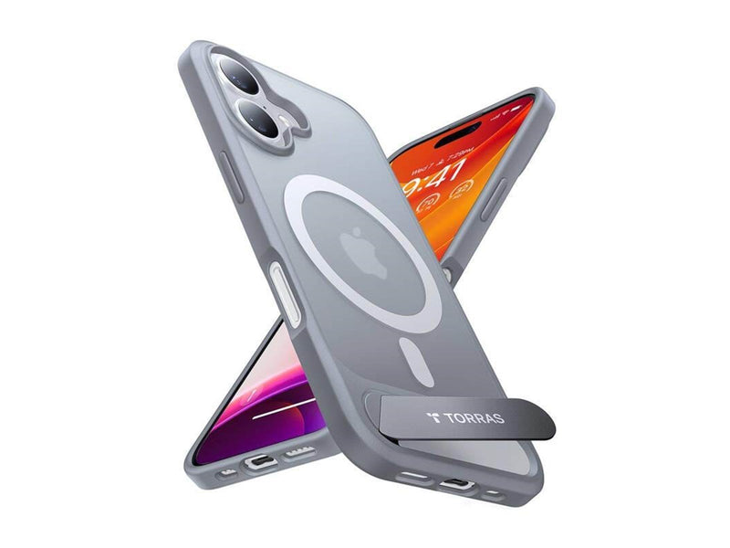 Torras Pstand Series Case for iPhone 16 Plus (Titanium gray)