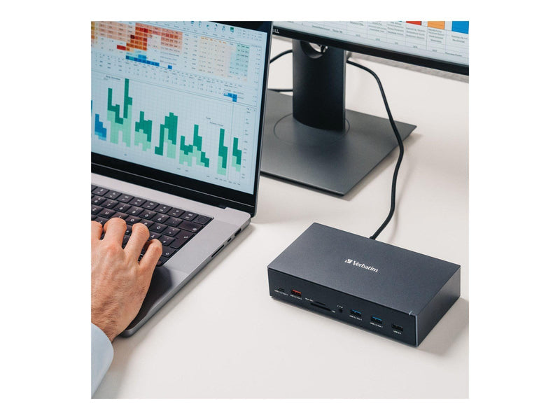 Verbatim Docking Station - USB-C - 2 x DP 3 x HDMI - 1GbE