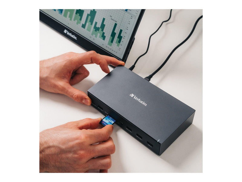 Verbatim Docking Station - USB-C - 2 x DP 3 x HDMI - 1GbE