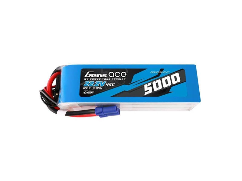 Gens ace &Tattu LiPo G-Tech 5000mAh 22.2V 45C 6S1P battery with EC5 plug