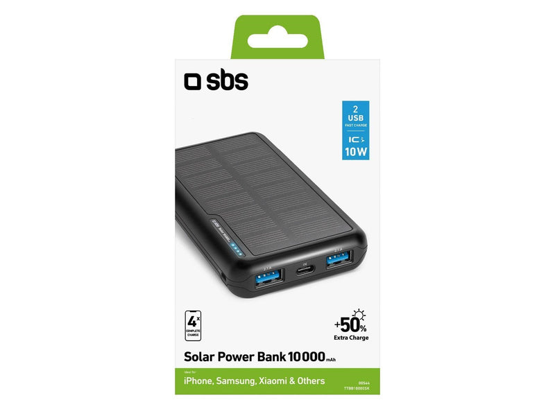 SBS TTBB10000SK Solar Powerbank (Akku) - schwarz - 10000 mAh