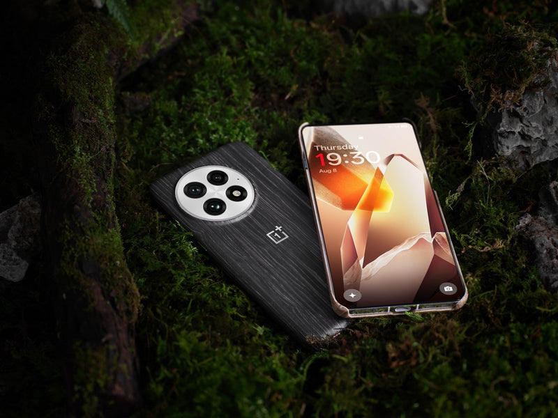 OnePlus 13 Wood Grain Magnetic Case - Dark Wood