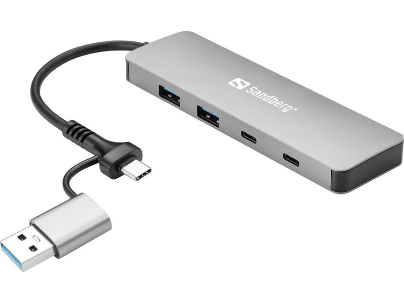Sandberg 4-Port USB Hub USB-Hubs - USB 3.0 - 4 - silber