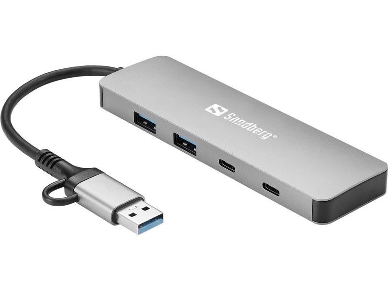 Sandberg 4-Port USB Hub USB-Hubs - USB 3.0 - 4 - silber