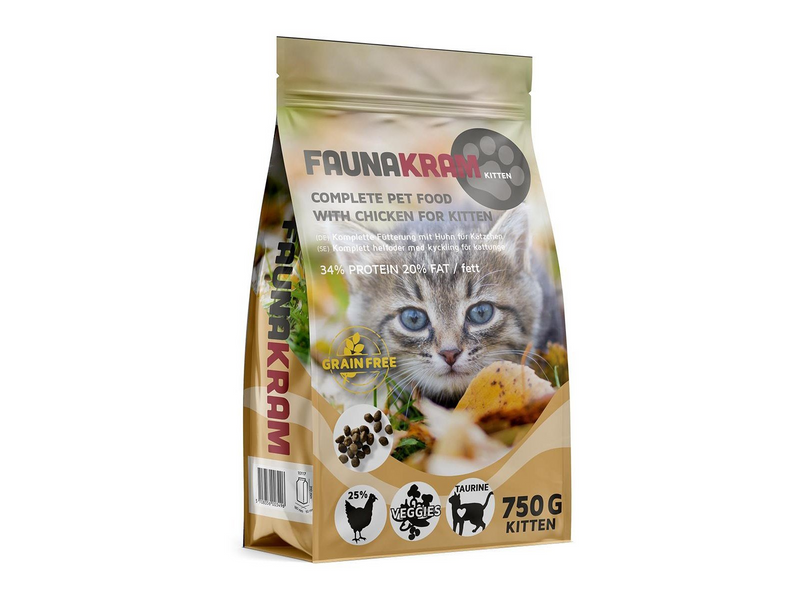 Faunakram - 750g dry food with chicken for kittens