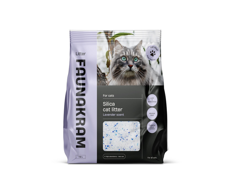 Faunakram - Silica cat litter with lavender scent - 7.6L