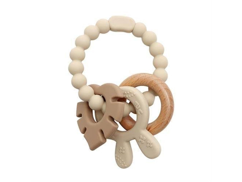 Magni Teether bracelet in LFGB silicone with bunny appendix - Beige