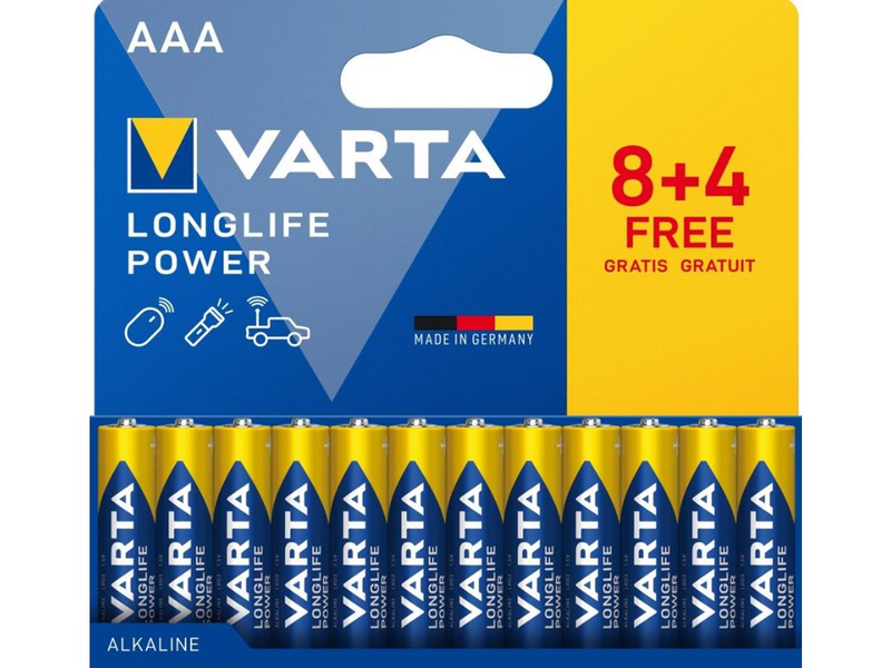 VARTA Longlife Power AAA - 12-Pack (8+4)