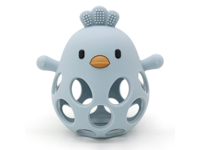 Magni Teether ball with duckling in LFGB silicone - Blue