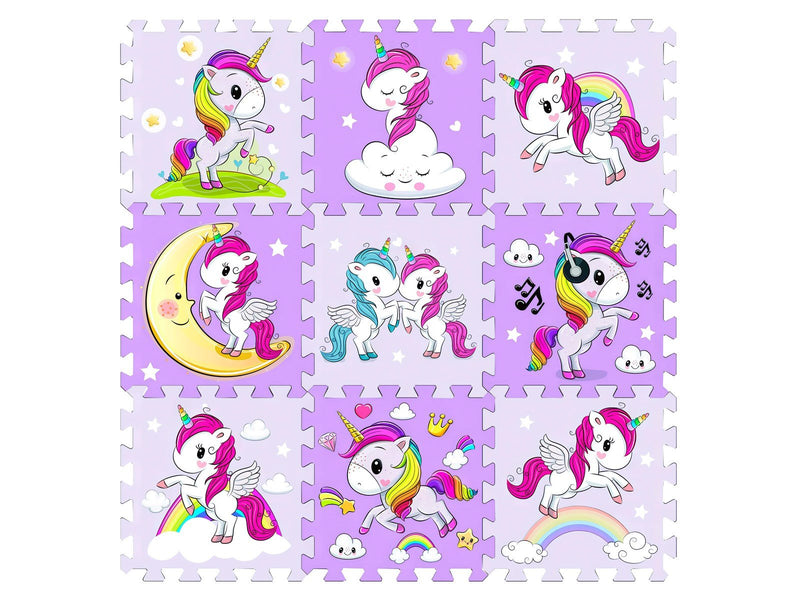 Magni Floor puzzle with unicorn - 9 foam tiles