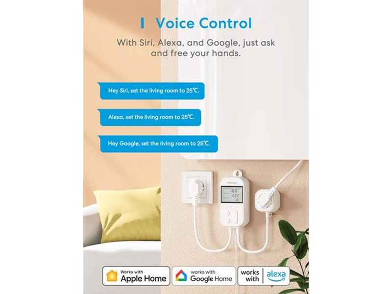 Meross Socket thermostatic temperature controller MTS960HK (HomeKit)