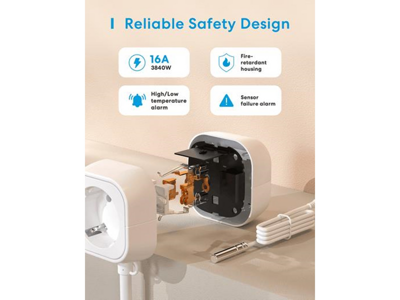 Meross Socket thermostatic temperature controller MTS960HK (HomeKit)
