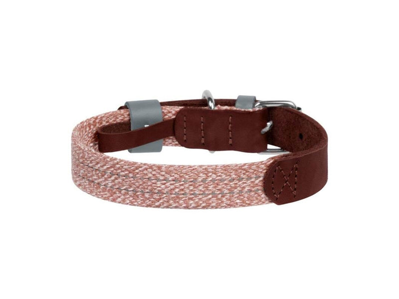 Waudog Dog collar in natural leather with QR code size S width 15 mm (brown)
