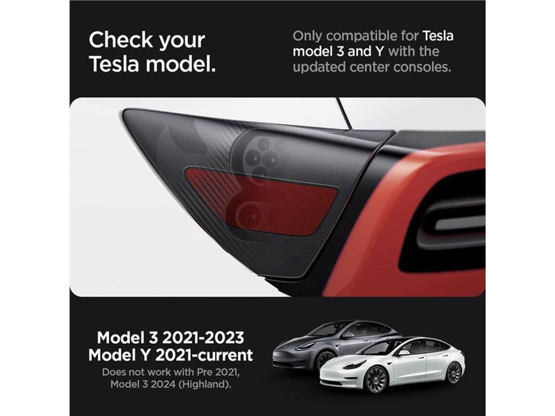 Spigen Tesla Charge Port Film & Wrap Set (EU) - Carbon | Model Y/3
