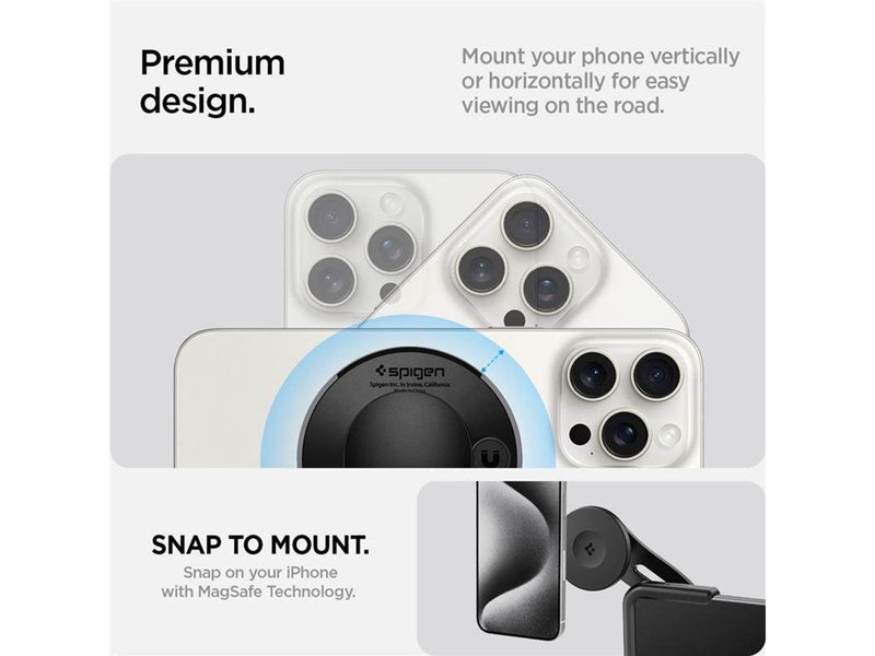 Spigen Tesla TapLock MagSafe Car Mount Holder On Screen - Black