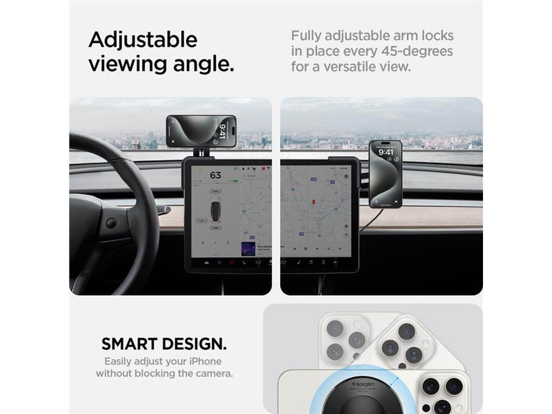 Spigen Tesla TapLock MagSafe Car Mount Charger Wireless for Screen - Black