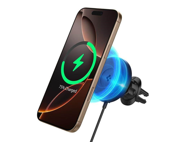 Spigen OneTap Pro 4 MagSafe Car Mount Charger - Wireless / Air Vent - Black