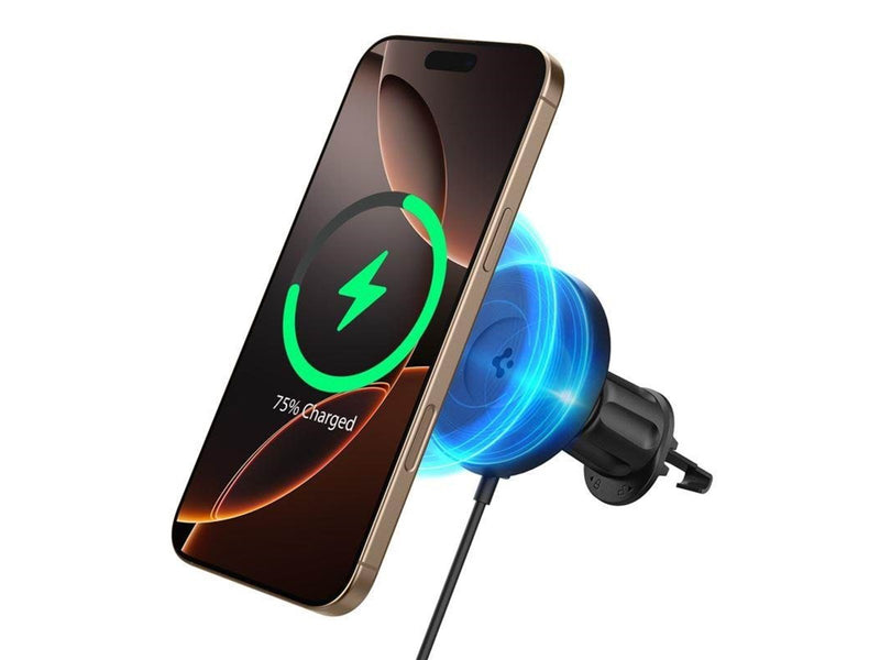 Spigen OneTap Pro 4 MagSafe Car Mount Charger - Wireless / AirVent Hook - Black