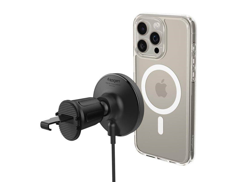 Spigen OneTap Pro 4 MagSafe Car Mount Charger - Wireless / AirVent Hook - Black