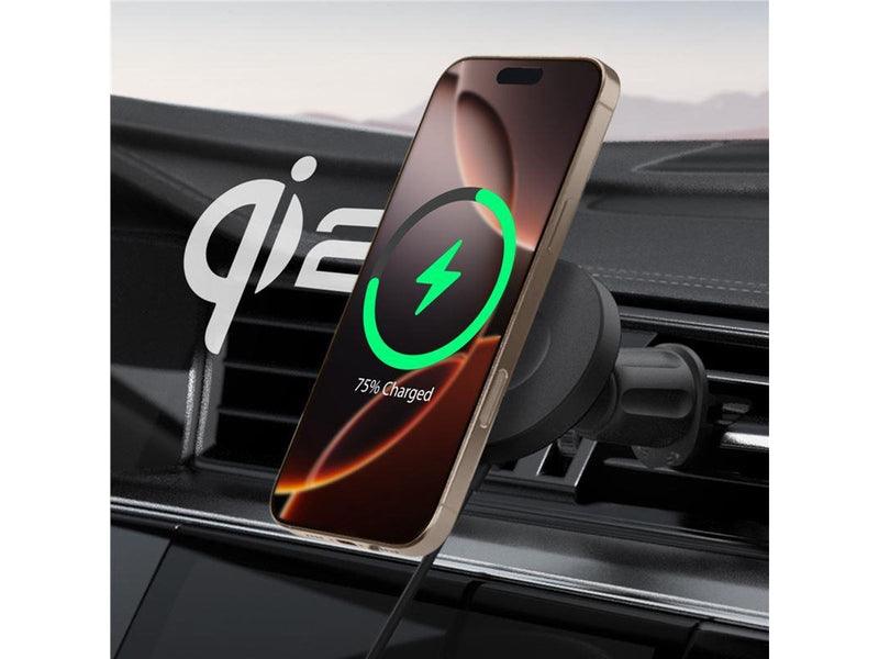 Spigen OneTap Pro 4 MagSafe Car Mount Charger - Wireless / AirVent Hook - Black