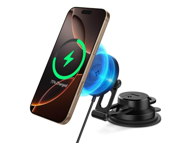 Spigen OneTap Pro 4 MagSafe Car Mount Wireless Charger | Dashboard / Windshield - Black