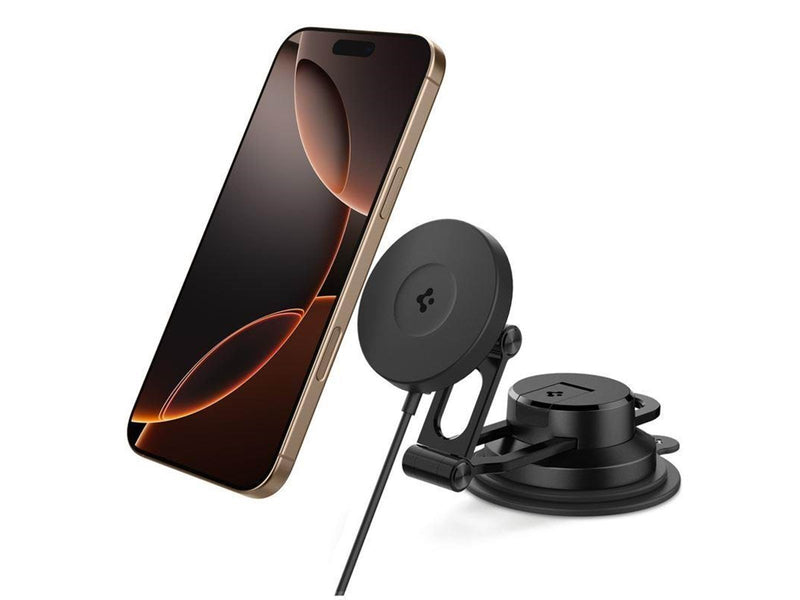 Spigen OneTap Pro 4 MagSafe Car Mount Wireless Charger | Dashboard / Windshield - Black