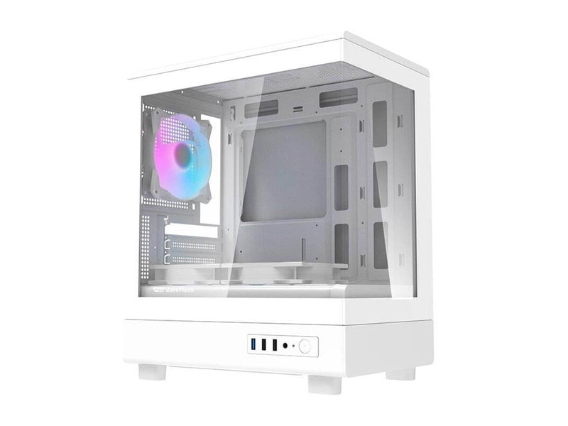 Darkflash DB330M computer case + 3 aRGB fans (white) - Gehäuse - Minitower - Weiß
