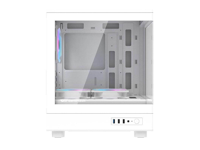 Darkflash DB330M computer case + 3 aRGB fans (white) - Gehäuse - Minitower - Weiß