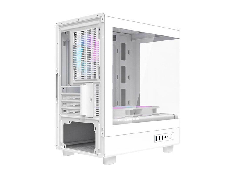 Darkflash DB330M computer case + 3 aRGB fans (white) - Gehäuse - Minitower - Weiß