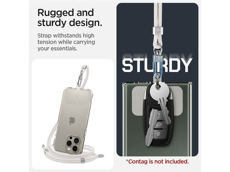 Spigen Universal Cross Body Strap 2 1 Pack - Pearl White