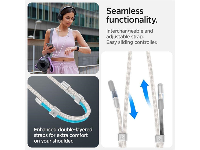 Spigen Universal Cross Body Strap 2 1 Pack - Pearl White