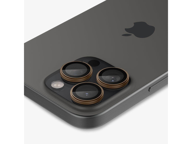 Spigen Glass tR EZ Fit Optik Pro 2 Pack Desert Titanium for iPhone 16 Pro/Pro Max