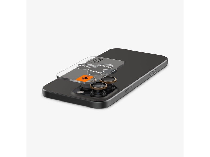 Spigen Glass tR EZ Fit Optik Pro 2 Pack Desert Titanium for iPhone 16 Pro/Pro Max