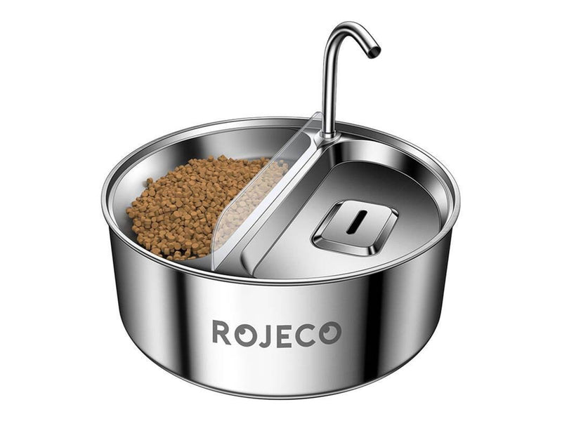 Rojeco Stainless Steel Pet Water fountain & Feeder 2in1 3.2l