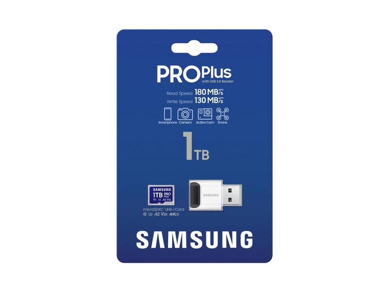 Samsung PRO Plus SD + USB Card Reader - 180MB/s - 1TB