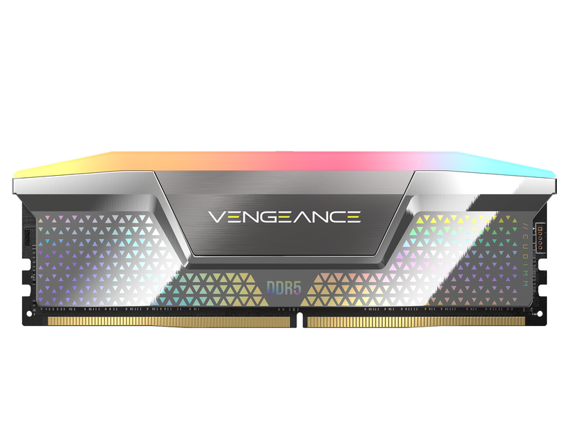 Corsair Vengeance RGB DDR5-8000 - 48GB - CUDIMM für Intel - CL38 - Dual Channel (2 pcs) - Intel XMP - Silber mit RGB