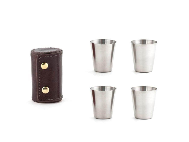 Kikkerland Shot Glasses with Leather Case