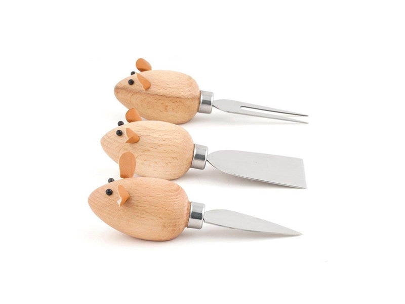 Kikkerland Cheese Knives Mice Set Of 3