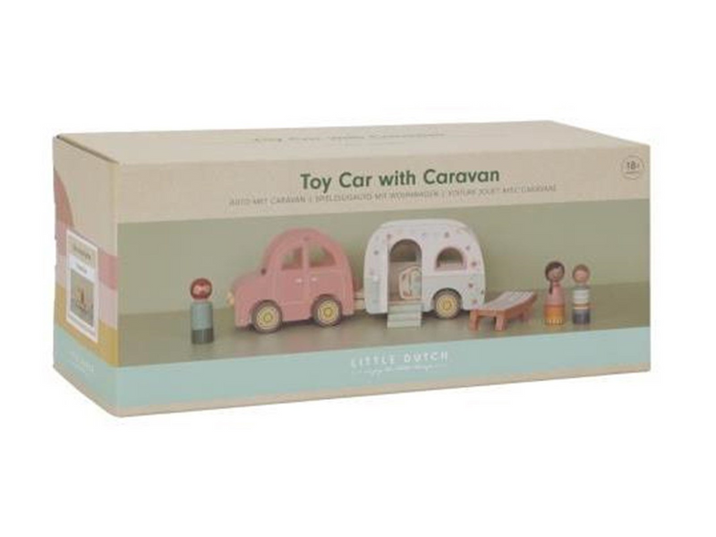 Little Dutch Toy Car with Caravan