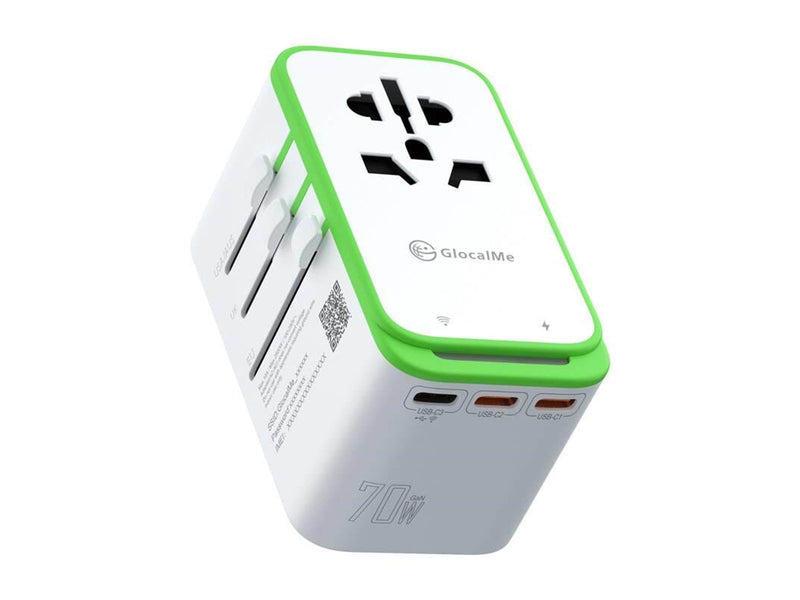 GlocalMe Roamplug adapter with 4G Wi-Fi hotspot