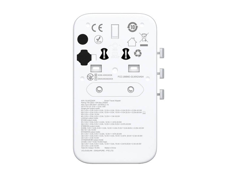 GlocalMe Roamplug adapter with 4G Wi-Fi hotspot
