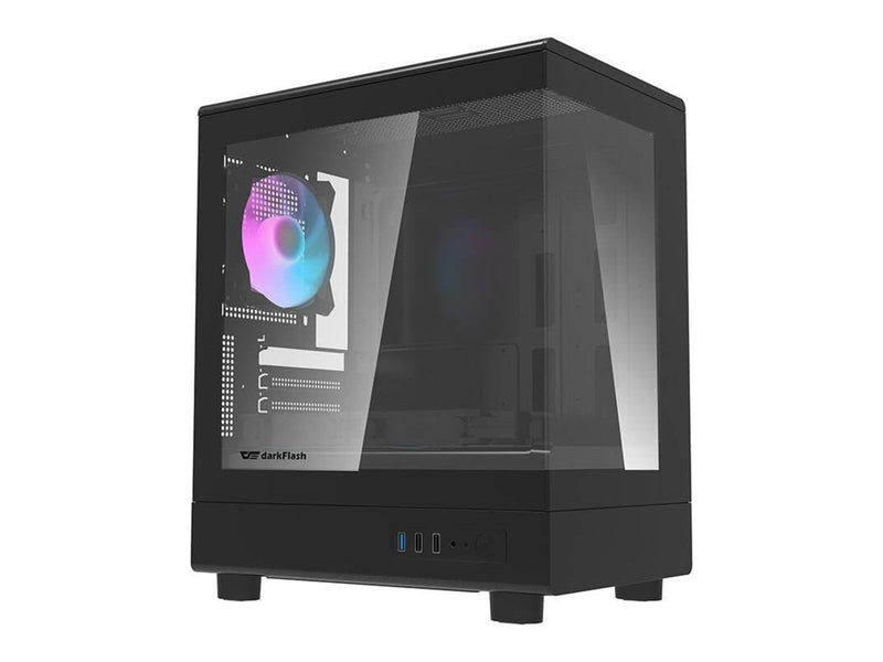 Darkflash DB330M computer case + 3 aRGB fans (black) - Gehäuse - Minitower - Schwarz