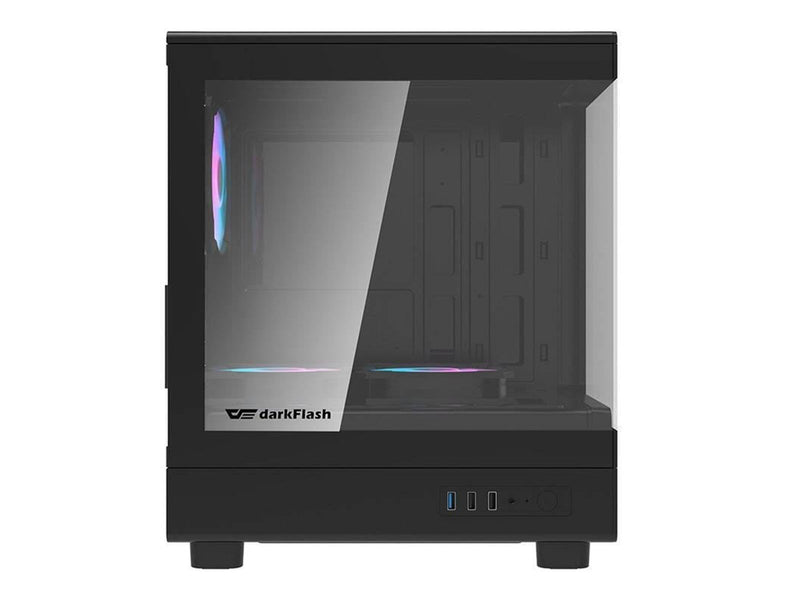 Darkflash DB330M computer case + 3 aRGB fans (black) - Gehäuse - Minitower - Schwarz