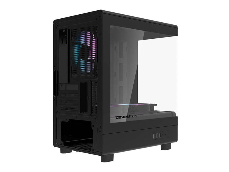 Darkflash DB330M computer case + 3 aRGB fans (black) - Gehäuse - Minitower - Schwarz