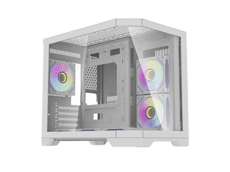 Darkflash FT418 computer case + 6 aRGB fans (white) - Gehäuse - Minitower - Weiß