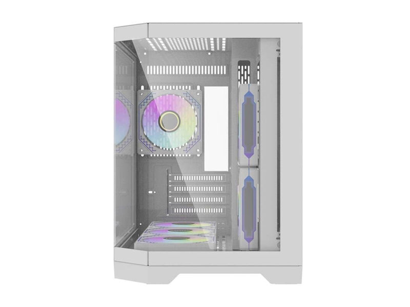 Darkflash FT418 computer case + 6 aRGB fans (white) - Gehäuse - Minitower - Weiß